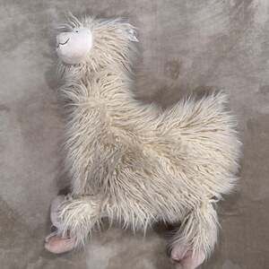 Anthropology Over-Sized Plush Pillow  Leo Llama Shaggy Mop Hair